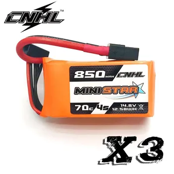3PCS CNHL MiniStar 850mAh 14.8 V 4S 70C Lipo Akumulatoru Ar XT60 Plug