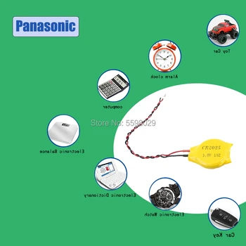 3PCS/DAUDZ Panasonic CR2025 2025. gadam Pogu Akumulatora ar Vadu un Kontaktdakšu CMOS 3 V BIOS Bateriju