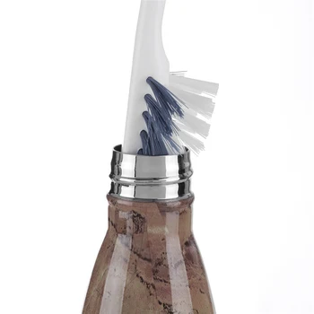 3pcs/komplekts Neilona+Nerūsējošā Tērauda Ūdens Pudeles Tīrīšanas Suku Tīrīt Instrumentus, Zīdaiņu Pudelītes Ilgtermiņa Rokturi Melns+Balts