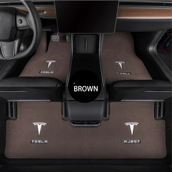 3Pcs Priekšā, Aizmugurē, Automašīnas Grīdas Paklāji Tesla Model 3 Pret-slīdēšanas Starplikas Pasūtījuma Paklāju Ūdensizturīgs, bez Smaržas, Pad Auto Piederumi