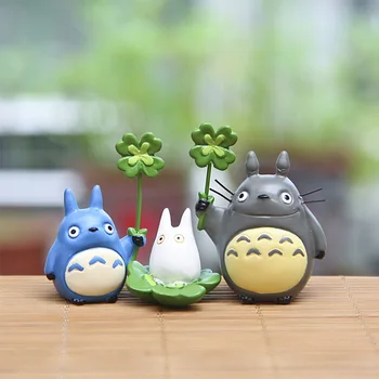 3Pcs/set Karikatūra Miyazaki Hayao Mans Kaimiņš Totoro ar Jumta Lelle PVC Rīcības Attēls Rotaļlietas Bērniem, Kolekcijas lelles
