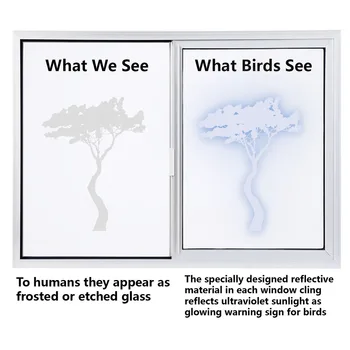 3sets Asorti Logu Piekļaujas Pārredzamu Atstarojošs Sadursmi Novērst Cilvēku DIY Uzlīmes Noņemamas Brīdinājuma Putnu Mājas Dekoru