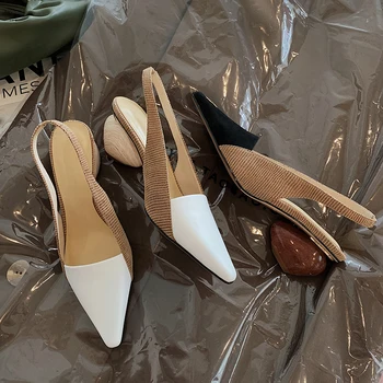 4.5 cm dīvaini papēži sūkņi īstas ādas dāmas kurpes paslīdēt uz klasisko biroja lady kleita norādīja toe sieviešu pavasara WMN18 MUYISEXI