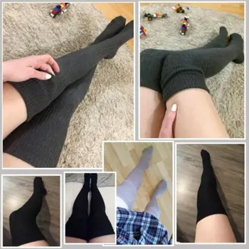 4 Krāsu Izvēlēties Modes Sieviešu Apģērbu Meitenēm ļoti Gara Boot Sockings Virs Ceļgala Socking Augšstilba vidusskolas Meitene Ganāmpulka 2019