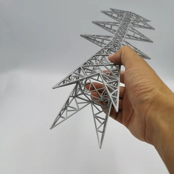 40 x 6.9 x 6.9 cm DIY Smilšu Tabula Elektriskā Torņa Modeli Pārraides Torņa Apdare miniatūras ainava - Sudraba Pelēks