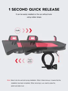 4000mAh Velosipēda Priekšējo Gaismu Trīs-acu Velosipēdu Izjādes Ragu Ūdensizturīgs Lukturu USB Lādējamu 3 Režīmu Ragu Velo LED Spuldzes