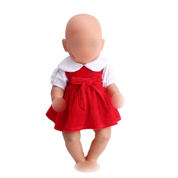 43 cm lellēm Drēbes sarkanā flaneļa kleitu Bērnu rotaļlietām, apģērba piederumus, fit Amerikāņu 18 collu Meitenes, lelle a10
