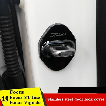 4GAB Automašīnu Durvju slēdzenes Sprādzes vāciņa Ksators Stop, Anti Rust Durvju Bloķēšanas vāku Aizsargātu Sprādzes Vāks Ford Focus Vignale/ST-line 2019