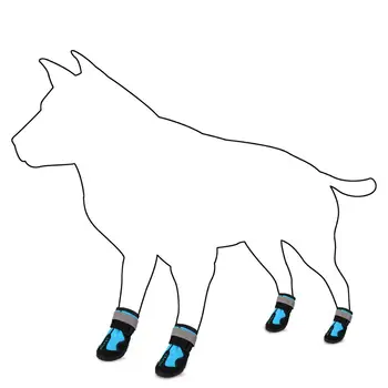 4GAB Pet apavi, Ūdensnecaurlaidīgi zābaki Atstarojošs Velcro āra neslīdoša izturīgs un Silts četri gadalaiki kurpes vidēji liels suns
