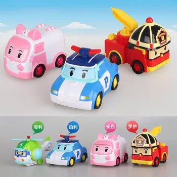 4gab/Set Robocar Poli Korejas Bērnu Rotaļlietu Anime Rīcības Attēls Poli Anba Roy Rotaļlietas Auto Bērniem Playmobil Juguetes