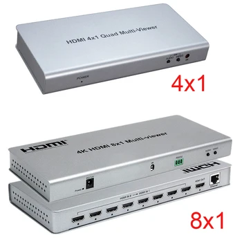 4K HDMI 8x1 Quad Multi-skatītāju Komutatoru 8 1 No Bezšuvju Slēdzis 4x1 Vairāku Skatītāju PIP Attēlu Ekrānu Dalītāju Konvertētājs