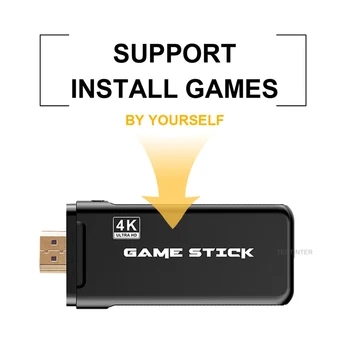 4K Video Spēļu Konsole, 64GB 2.4 G, Dubultā Bezvadu Kontrolieris Gamepad Atbalsts PS1 Classic Retro Spēļu Konsoli HDMI-Saderīgam Izejas