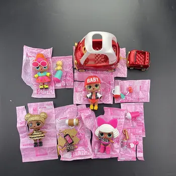 4set Patiesi Oriģinālu LOL Pārsteigums Lelles lols lelles Originales queen doll anime figura rīcības rotaļlietas attēls modelis bērniem karstā