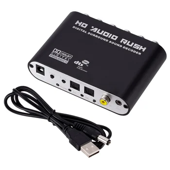 5.1 CH Audio Decoder SPDIF Koaksiālais Uz RCA DTS Digitālā AC3-5.1 Pastiprinātāju Analogais Pārveidotājs PS3,DVD Atskaņotājs, Xbox