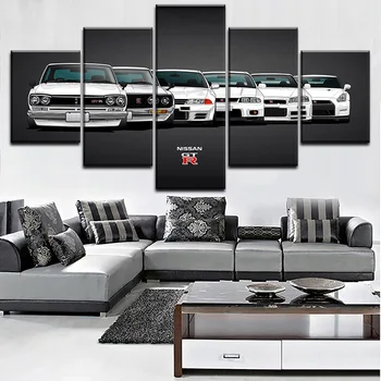 5 Gabali, Kanvas Glezna Nissan Skyline VTN Auto Plakātu Krāsošana Sienas, Mākslas Mājas Dzīvojamā Istaba Dekori bez rāmīša