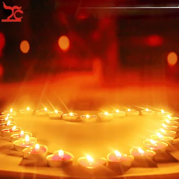 50 gab. Alumīnija korpusa bezdūmu aromātisks sirds formas svece 520 Valentīna Diena Tanabata laulības atzīšanās dzimšanas dienu, tējas, vaska