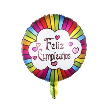 50gab 18inch spāņu Happy Birthday Party Dekorēšana Folija Baloni Feliz Cumpleanos apaļas un sirds Bumbiņas Baby Dušas Globos