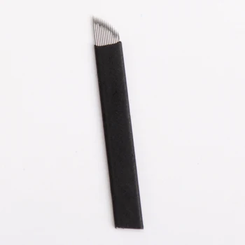 50gab Black Mikro Asmeņi 14pins par Pastāvīgais Uzacu Grims Nerūsējošā Tērauda Microblading Tetovējums Adatas Piegādes rokas Pildspalvu
