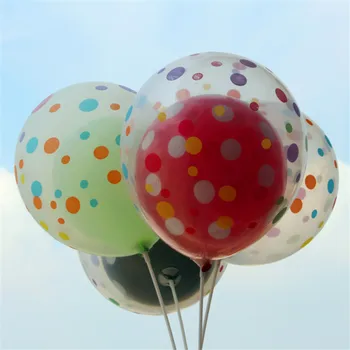 50gab/daudz 12inch Iespiesti Polka Punktiņi Skaidrs, Lateksa Balons, Kāzu Dekorēšana Pārredzamu Puses gaisa Balonu, Bērnu Dzimšanas dienas svinības Piegādēm