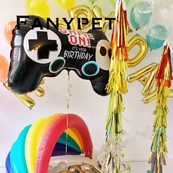 50gab JAUNS Melnais Gamepad Zēns Uzpūst Rotaļlieta, SPĒLE UZ Folija Balona Bērniem Dzimšanas dienas ballīti Apdares Spēle Mača Simulācijas Spēļu Rīks Balonu