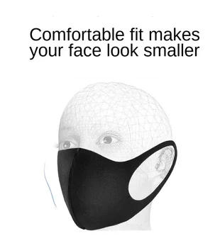 50gab Kokvilnas Mutes Maska Modes Melnā Maska Mazgājams elastīgs auss Cilpiņu, Sejas, Elpošanas Masku Atkārtoti Anti Putekļu