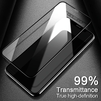 50gab Pilnībā Segtu Rūdīts Stikls iphone XS 11 12 Pro Max Aizsargājošu Stikla Gadījumā, iphone X XR SE 6 7 8 Plus Ekrāna Aizsargs