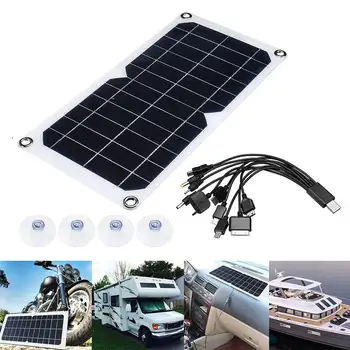 50W Saules Paneļa 2 USB 12V/5V Elastīgu Saules Lādētājs Auto RV Laivu Akumulatoru Lādētāju, Ūdensizturīgs