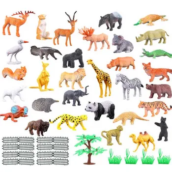 53PCS Mini Simulācijas Džungļu Savvaļas Dzīvnieku Modeļi Attēls Agrīnās Izglītības Rotaļlietu Komplekts Bērniem, Bērnu Dzimšanas dienas, Ziemassvētku Dāvana