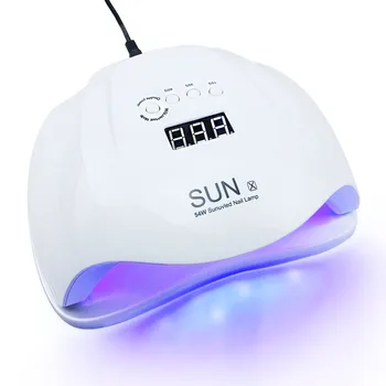 54W SUNX Nagu Lampa Žāvētājs ar UV LED Lampa Gēla Konservēšanas, Manikīrs, Nagu Mašīna Ar Automātisko Sensoru, Taimeris, LCD Displejs, Ledus Lampas