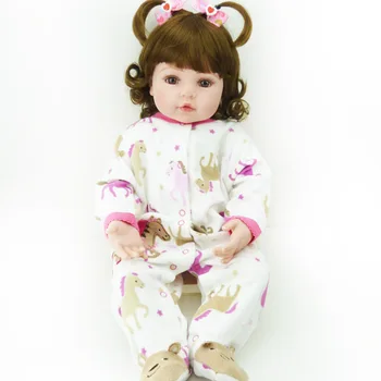 55cm Silikona atdzimis bērnu meitene lelle, rotaļlieta, reāli jaundzimušo princesi toddler bērnu lelle bebe atdzimis meitenes bonecas bērnu modes g
