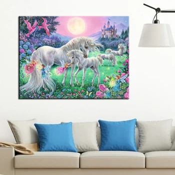 5D Dimanta Glezniecības Pilnībā Urbt Pasaku&Unicorn Dimanta Mozaīkas Pārdošanas Kārta Rhinestone Bildes Dimanta Izšuvumi Karikatūra Mājas Dekoru
