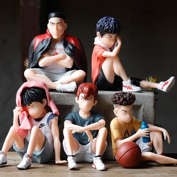 5gab Anime SLAM DUNK Sakuragi Hanamichi PVC Darbības Rādītāji Rukawa Kaede Akagi Takenori Mitsui Hisashi Kolekciju Modelis Rotaļlietas 10cm