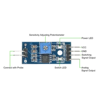 5gab Augsnes Mitruma Higrometru Mitruma Noteikšanas Sensora Modulis Automātiskā Laistīšanas Sistēma ir Saderīga ar Arduino