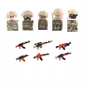 5GAB/daudz krievijas Alfa Mūsdienu Īpašo Spēku Karavīrs Militārā Swat Ieroču Ķieģeļu Pilsētas celtniecības bloki min Rotaļu skaitļi playmobil