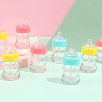 5gab/daudz Mini Piena Bottlel Plastmasas Lūpu Spīdums Caurules Konteineri, Skaidrs, Hervulbare Lippenbalsem Fopspeen Flessen 7ml