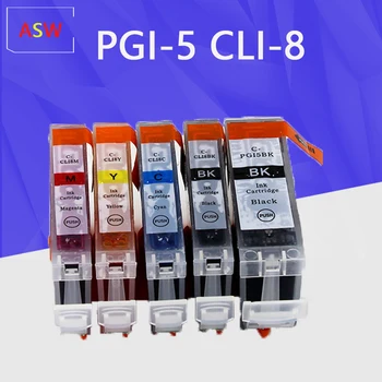 5gab Saderīgs Tintes Kasetnes PGI-5 CLI-8 PGI5 CLI8 Canon PIXMA iP4200 iP4300 iP4500 MP500 iP5200 MP530 MP600 MP610 MP800