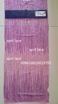 5yards f525 violeta svītru āfrikas spīd pielīmē mirdzēt neto acs elpojošs mežģīņu audums kāzu kleita/party/lady kleita