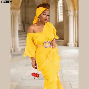 6 Krāsas Āfrikas Kleitas Sievietēm Plisēt Āfrikas Kleita Āfrikas Apģērbu Modes Ilgi Maxi Vakara Puse Kleita Drēbes Africaine Femme