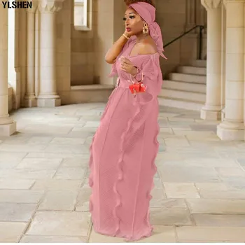 6 Krāsas Āfrikas Kleitas Sievietēm Plisēt Āfrikas Kleita Āfrikas Apģērbu Modes Ilgi Maxi Vakara Puse Kleita Drēbes Africaine Femme