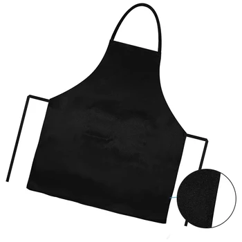 6 Pack Black Virtuves Priekšauts ar 2 Kabatām Anti-Netīro Priekšautu Piemērots Grila Virtuve, ēdienu Gatavošanas Cepšanas Restorāns