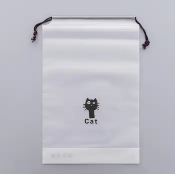 6Pcs Ceļojumu Mājas Karikatūra Melns Kaķis Uzņemt Soma Caurspīdīgs Uzglabāšanas Maisi Karājas Drēbes, Apavi, Segas Housewares Apakšveļu