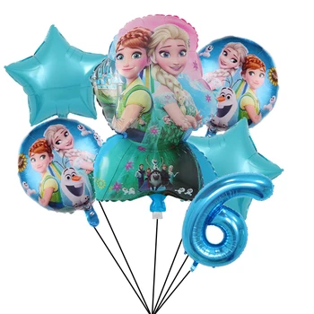 6pcs Elsa Disney Saldēti Princese Hēlija Baloni, 32inch Numuru Baby Dušas Meitene, Folija Globos Dzimšanas dienas svinības Rotājumus Bērniem Rotaļlietas