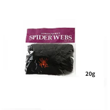 6Pcs/Kokvilnas Sistēma Elastīga Spider Web/Halloween Reāli Melns Spider/Šausmu Atmosfēru Saģērbt Piederumi/Haunted House Dekori