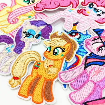6pcs/set My Little Pony Izšūti Gludināšanas Auduma Uzlīmes, Apģērbu Plāksteris Uzlīme Meitenei Dzimšanas dienā, Rotaļlietas, Dāvanu