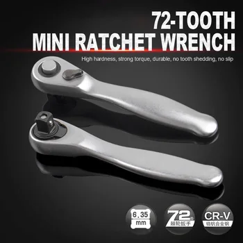 72 zobu Mini 1/4 sprūdrata uzgriežņu atslēgas, 6.35 mm sprūdrata uzgriežņu atslēgas, socket uzgriežņu atslēgu, ne slīdēšanas