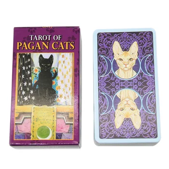 78pcs Oracle Klāja Ģimenes Sanākšana Smieklīgi Pilnas angļu Pagānu Kaķi Tarot Kartes Noslēpumaino Dāvanu Zīlēšana Portatīvie galda Spēle