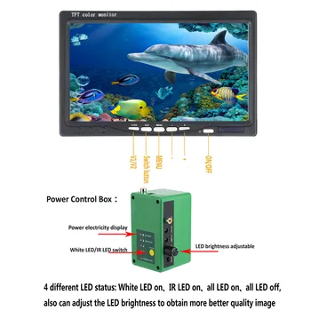 7inch 15M/30M 1080P Dubultās lampas Fish Finder Zemūdens Zvejas Camera15pcs Baltā Led+15pcs Infrasarkanās Lampas Kameru Zemledus Makšķerēšana