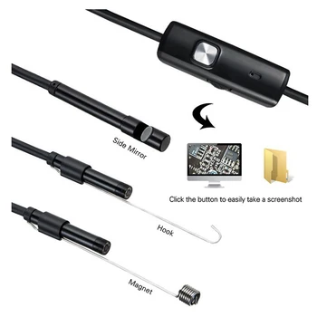 8mm objektīvs Endoskopu HD 1200P IP68 1m 2m Grūti Elastīgu Cauruli Mirco USB Type-C Borescope Video Inspekcijas Android klēpjdatoru