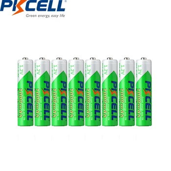 8PC PKCELL aaa uzlādējamās baterijas 1,2 V NIMH pilas recargable aaa 1000mah zema sevis izlādes baterijas un 2pc akumulatora kaste