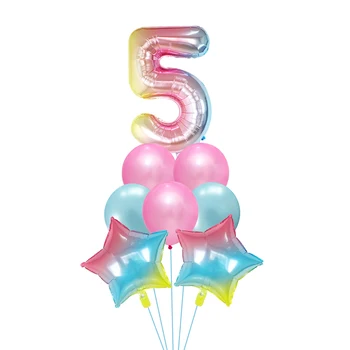 8pcs/daudz 40 collu Numuru Folijas gaisa Balons, Rose Gold Noplukt Ciparu Dzimšanas dienas svinības Apdare zvaigžņu lateksa balonu Bērnu Dušas Globos